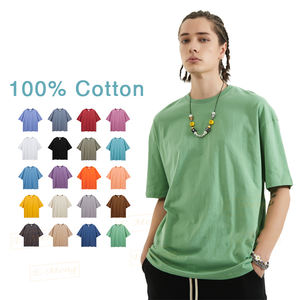 BE1309 T-shirt décontracté 100 % coton de haute qualité, épais, personnalisé, à manches courtes, coupe oversize, couleur unie, vintage, délavé à l'acide, écologique - Product Image 2