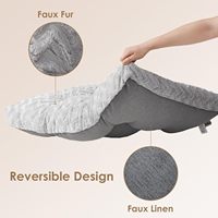 Lit pour chien luxueux lavable, tapis de couchage confortable en peluche pour grands chiens et chats