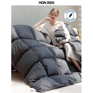 Piumino <span class=keywords><strong>d</strong></span>'<span class=keywords><strong>oca</strong></span> di lusso con guscio in cotone organico 100% piumino <span class=keywords><strong>d</strong></span>'<span class=keywords><strong>oca</strong></span> medio caldo e traspirante per tutta la stagione - Product Image 1