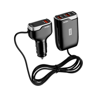 Module de chargeur de voiture électrique multi-ports 117W PD 3.0 à charge rapide, 6 ports USB, 2 ports Type-C, matériau ignifuge détachable, écouteurs