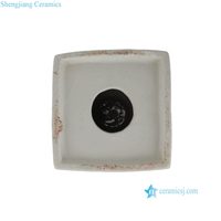 DS-RZKR90-C Lampe de table en porcelaine de haute qualité, motif floral rose et blanc peint à la main, forme carrée, pour éclairage
