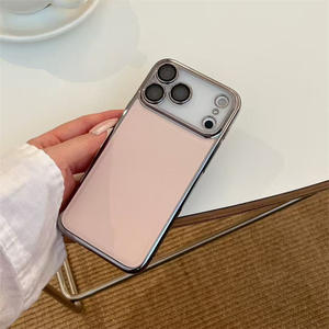 Coque de protection simple de couleur unie électroplaquée pour <span class=keywords><strong>iPhone</strong></span> 16 <span class=keywords><strong>Pro</strong></span> <span class=keywords><strong>Max</strong></span>, protection complète de l'objectif, coque de téléphone pour <span class=keywords><strong>iPhone</strong></span> 17 - Product Image 3