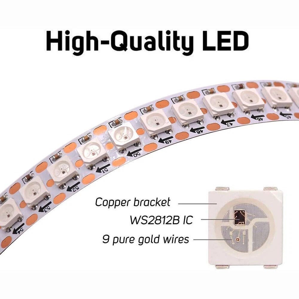 Custom 30leds/m 60leds/m 144leds/m SMD 5050 2812b Ws2812b Led Strip Light 5V RGBIC IP20/IP65/IP67 Waterproof Led Strip · image 3
