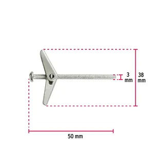 1 scatola di elementi di fissaggio a farfalla FIERO 100 1/8 'X 2' - Product Image 3