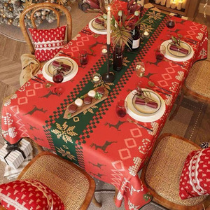 Giáng sinh mới Khăn trải bàn màu đỏ tươi Lễ hội ánh sáng sang trọng năm mới nhà hàng Khăn trải bàn - Product Image 5