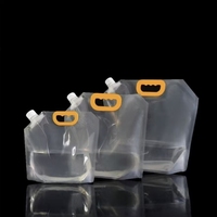 Pochette pliable personnalisée grand format avec bec verseur et poignée, en plastique stérilisable, pour lait, bière, eau, boissons et jus