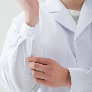 เสื้อโค้ทแลปสำหรับทั้งชายและหญิงสีขาวคุณภาพสูงเสื้อแจ็คเก็ตแพทย์ทางปากสำหรับโรงพยาบาลเพื่อความงาม