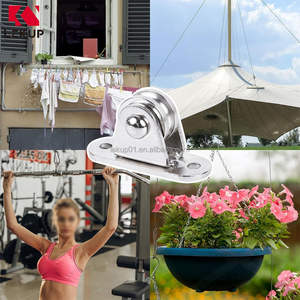 1 "in acciaio inox Mini Duplex puleggia rullo senza attrito ruota silenziosa pesante fisso puleggia piccolo blocco puleggia per cavo di corda - Product Image 6