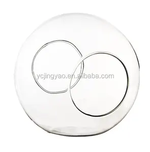 Hand Blown Borosilicate Clear Hollow Glass Sphere with Holes /Hollow Glass Ball