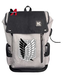 Anime <span class=keywords><strong>Shingeki</strong></span> No Kyojin Wings Of <span class=keywords><strong>Freedom</strong></span> Mochilas escolares Hombres Carga USB Laptop Bolsas de viaje Attack On Titan Mochila - Product Image 1