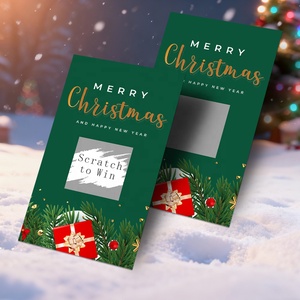 Thẻ cào trúng quà Giáng sinh kiểu mới, tùy chỉnh quà tặng, in kỹ thuật số, phủ UV - Product Image 1