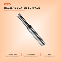 Outil de fraisage de filetages pour machine CNC, 3 cannelures, revêtement Balzers, queue droite, 65 degrés, pour acier inoxydable et titane