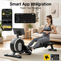 Máquina de Remo Magnética Plegable para Gimnasio en Casa, Máquina de Remo Interior con Integración de APP, Equipo de Fitness Compacto, Stock en EE. UU.