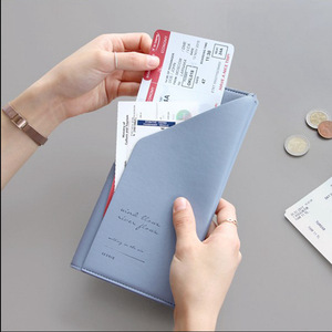 Korean PU leather <b>passport</b> holder, anti-RFID business travel document holder, fresh and stylish long <b>wallet</b>/<b>passport</b> holder - Product Image 2