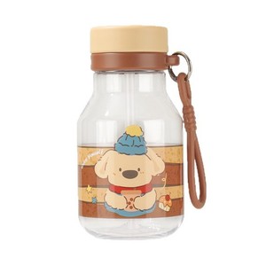 Cute Puppy Water Bottle For Kids Portable <b>Plastic</b> <b>Cup</b> With Strap Back To School Use - Product Image 1