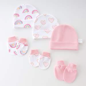 Set de Gorro de Hospital y Manoplas Antiarañazos para Recién Nacido, Conjunto de <span class=keywords><strong>2</strong></span> Piezas para Bebé de 0 a 6 Meses, Niños y Niñas - Product Image 2