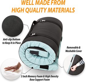 Memory Foam Camping <b>Mattress</b> Pad, Waterproof Roll up Sleeping Pad, Thick Floor Sleeping Mats for Tent With Removable Travel Bag - Product Image 6