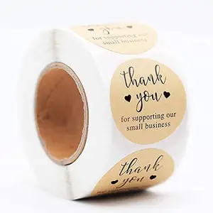 Custom Printed Waterproof Clear Matte Wedding Favor Thank You Logo Adhesive Sticker Gold Foil Sticker Printing Embossing
