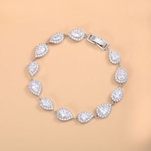 Bracelet en cristal en forme de goutte d'eau, serti de pierres, en alliage de cuivre, bijoux de fête ASL-1775Q - Product Image 2