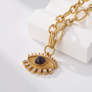 Collar de moda para mujer, Nueva joyería de moda, cadena de eslabones de acero inoxidable, collar de cadena chapado en oro, regalo para mujer - Product Image 4