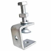 Collier de serrage en C en acier galvanisé sur mesure OEM avec pied pivotant et boulon hexagonal pour fixations d'assemblage métallique de poutres en I/H