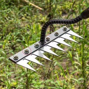 5/6/7/8 tines dày thép carbon Vườn cỏ san lấp mặt bằng <span class=keywords><strong>Rake</strong></span> gia đình trang trại đất đào dụng cụ cầm tay nông nghiệp <span class=keywords><strong>Rake</strong></span> - Product Image 1