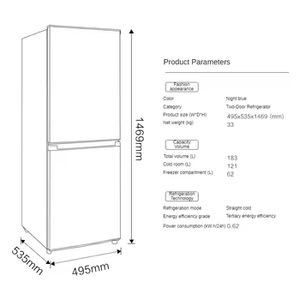 Réfrigérateur-congélateur double porte à refroidissement direct, style minimaliste, idéal pour les familles – Offre spéciale - Product Image 4