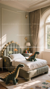 Letto a Forma di Dinosauro, Piccolo Letto Singolo in Tessuto, Design Creativo e Personalizzato per Bambini e Ragazzi - Product Image 4