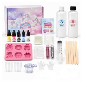 Kit de fabrication de jouets Taba : moules en silicone à prise rapide, gouttes de pigment, outils de scintillement, gants de protection - Product Image 1