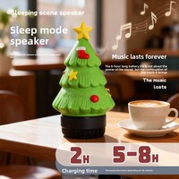 Mini-enceinte Bluetooth 5.3 en forme de sapin de Noël avec veilleuse et éclairage d'ambiance, alimentée par batterie, idéale pour chambre d'enfant, cadeau de Noël