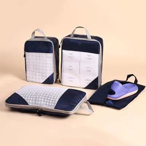 Ensemble de 4 sacs de rangement de bagages compressibles portables et durables, personnalisables, imperméables et pliables pour les voyages - Product Image 5