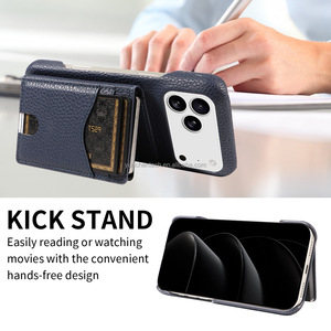 Étui portefeuille magnétique en cuir mains libres pour hommes avec porte-cartes, compatible <span class=keywords><strong>iPhone</strong></span> 17 Pro Max et Samsung S24 S22 S23 Ultra - Product Image 3