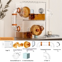 Cage de Luxe pour Hamster, Maison pour Hamster, Cage pour Hamster Goudiléopard, Villa pour Cochon d'Inde, Matériau Acrylique Écologique et Respirant