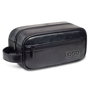 Trousse de Toilette de Voyage pour Homme - Trousse de Rasage Personnalisée en Cuir PU pour Affaires et Cadeaux - Product Image 1