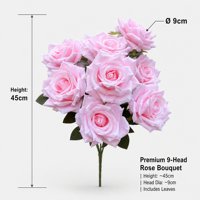Bouquet de roses artificielles de luxe faites à la main, européennes, à 9 têtes, avec diamants, fleurs colorées, décor esthétique réaliste pour la pièce, vente en gros