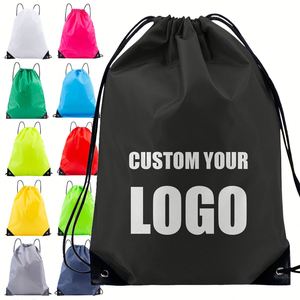 Wholesale Polyester <b>Drawstring</b> Gym Sack Plain Nylon <b>Backpack</b> Sport Bag Draw String Bags Custom Logo Brand Print - Product Image 1