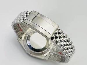 Reloj de pulsera lujoso de acero inoxidable con movimiento mecánico automático, resistente al agua y con esfera de cristal de zafiro azul. - Product Image 2