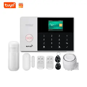 스마트 홈 앱 제어 Tuya 2G/GSM 4G WiFi DIY 보안 경보 시스템 무선 + 유선 도난 방지 보안 경보 시스템