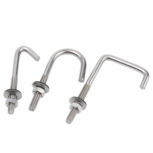Bullone a L in Acciaio al Carbonio Zincato per Impieghi Gravosi M14 - M30, Ancoraggio per Calcestruzzo, Gancio Forgiato M12 con Rondella e Dado Esagonale, Bullone a 7 Ganci - Product Image 1