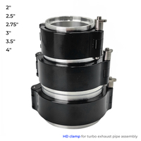 Kit de collier de serrage robuste en aluminium à démontage rapide de 2,5 po (63 mm) avec bride soudée en V pour système de tuyauterie de refroidisseur intermédiaire de turbo automobile