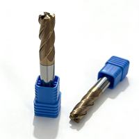 Fraise CNC en carbure à grain ultrafin HRC 60 D8 avec revêtement TiAISiN, 4 dents, pour fraisage en montée, personnalisable OEM/ODM