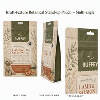 Sachets Doypack refermables à fermeture éclair pour friandises pour animaux de compagnie, sacs personnalisés en papier kraft pour aliments pour chiens et chats, vente en gros