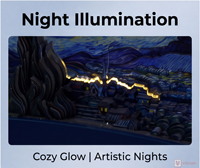 Blocco Note 3D in Carta Artistica con Stampa Notte Stellata di Van Gogh, Luce LED e Staccabili Fogli, Regalo per Amanti dell'Arte