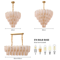 Luminaire décoratif d'intérieur pour la maison, lampe suspendue moderne de luxe pour salon, abat-jour en verre, lustre suspendu