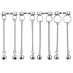 Pinces à mamelon en métal avec cloches pour femmes couples plaisir sexuel mamelon mamelon salle <span class=keywords><strong>de</strong></span> serrage accessoires amusants - Product Image 1