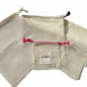 High Quality Underwear Lingerie Fruit Cosmetics Powder Puff Reusable Organic Cotton Mesh <b>Drawstring</b> Bag <b>Pouch</b> Portable Packing - Product Image 1