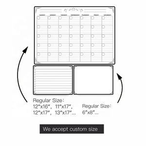 Tableau blanc magnétique pour réfrigérateur, planificateur mensuel des repas, planificateur hebdomadaire avec autocollants pour la cuisine - Product Image 4