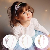 Serre-tête Princesse Personnalisable Léger de Haute Qualité pour Enfants, Paillettes Scintillantes, Nœud Papillon, Cœur, Papillon, Pince à Cheveux Personnalisée