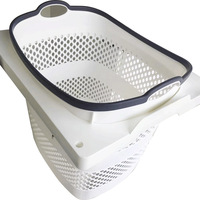 Meuble de rangement pour lave-linge avec panier à linge intégré, en PP, nouveau style chinois, pour salle de bain, séchoir à linge à chargement par le haut