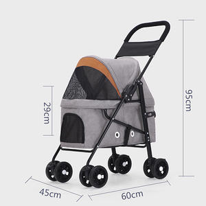Poussette pour animaux de compagnie, chariot de Transport, de voyage, pliable, avec roues, poussette, pour chiens et chats, Buggy - Product Image 5
